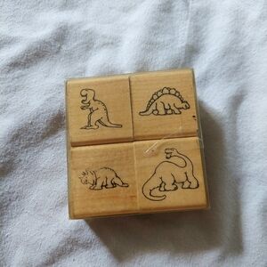 Wooden Dinosaur Stamps